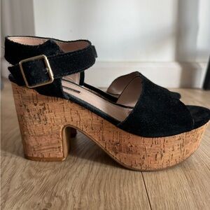 Kensie black Suede Platform Sandals